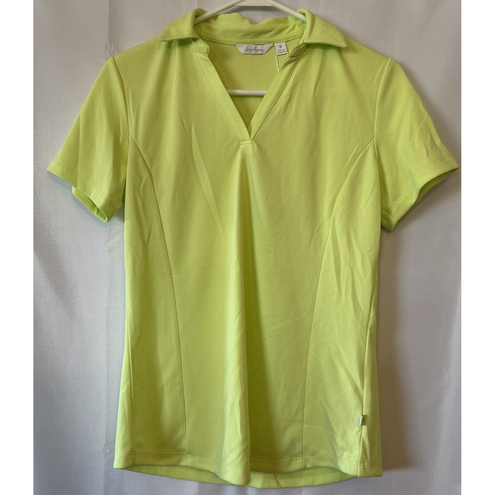 Lady Hagen Green Electric Core SS Polo Golf Shirt Short Sleeves Women's V-neck S